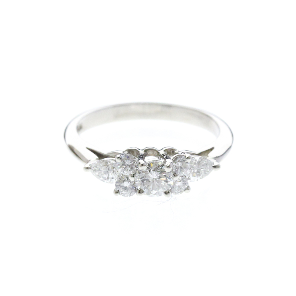 Tiffany Seven-stone Diamond Ring Platinum Fashion Diamond Band Ring Silver